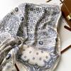 New high-end silk scarf for women retro black and white cashew print scarf small square scarf paired with headscarf