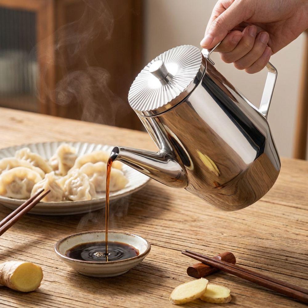 Thickened Vinegar Dispenser Leak-Proof Seasoning Jars Oil Can Stainless Steel Oil Bottle Kitchen