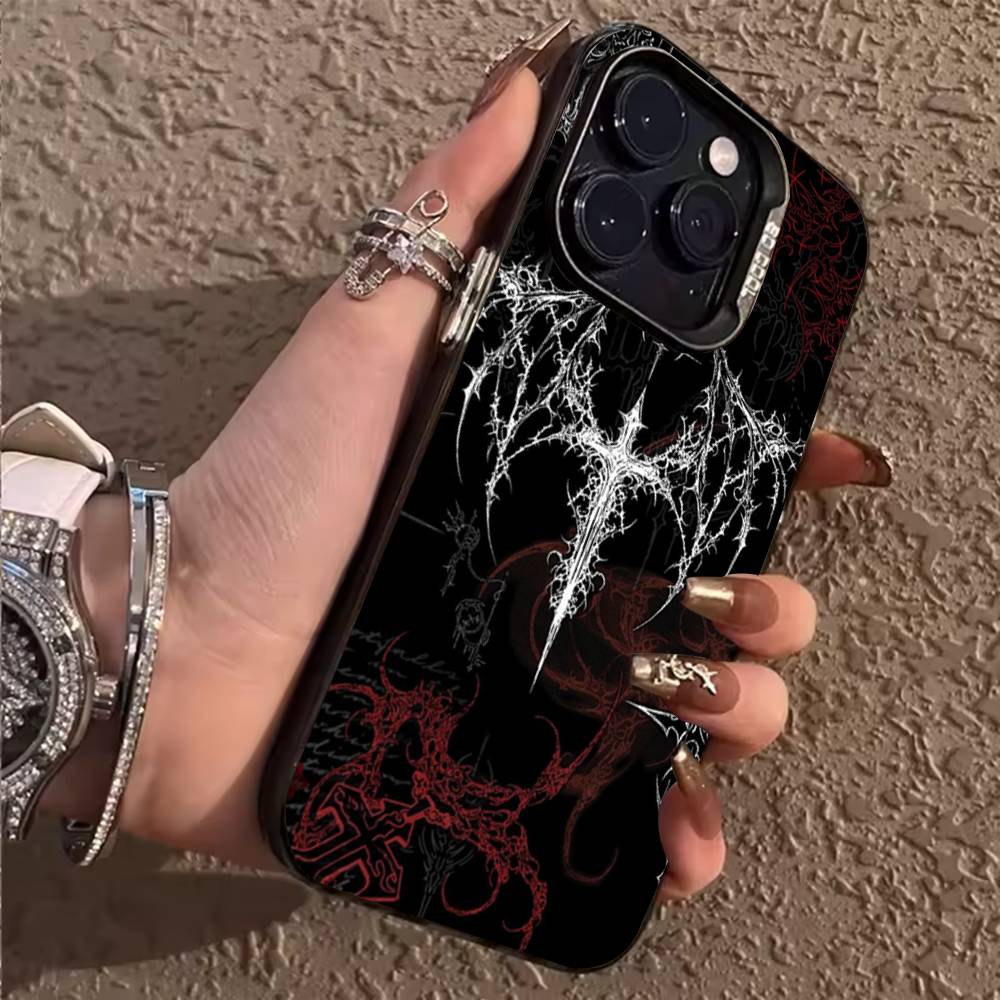 Dark Gothic Cybersigilism Phone Case for iPhone 17,16,15,14,13,12,11,Pro,X,Xs,Max,Plus Shockproof Cover
