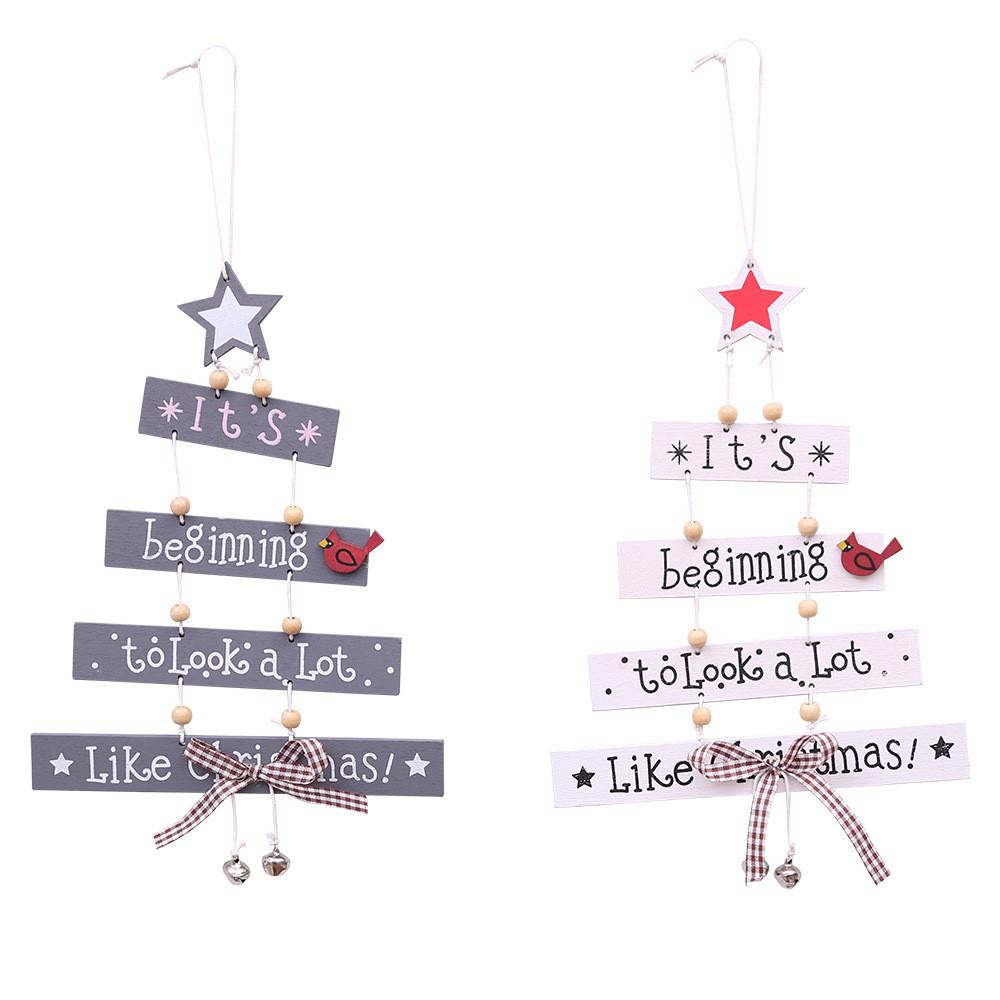 Wooden Whimsical Christmas Tree Ornaments Colorful Letter Features For Holiday Joy