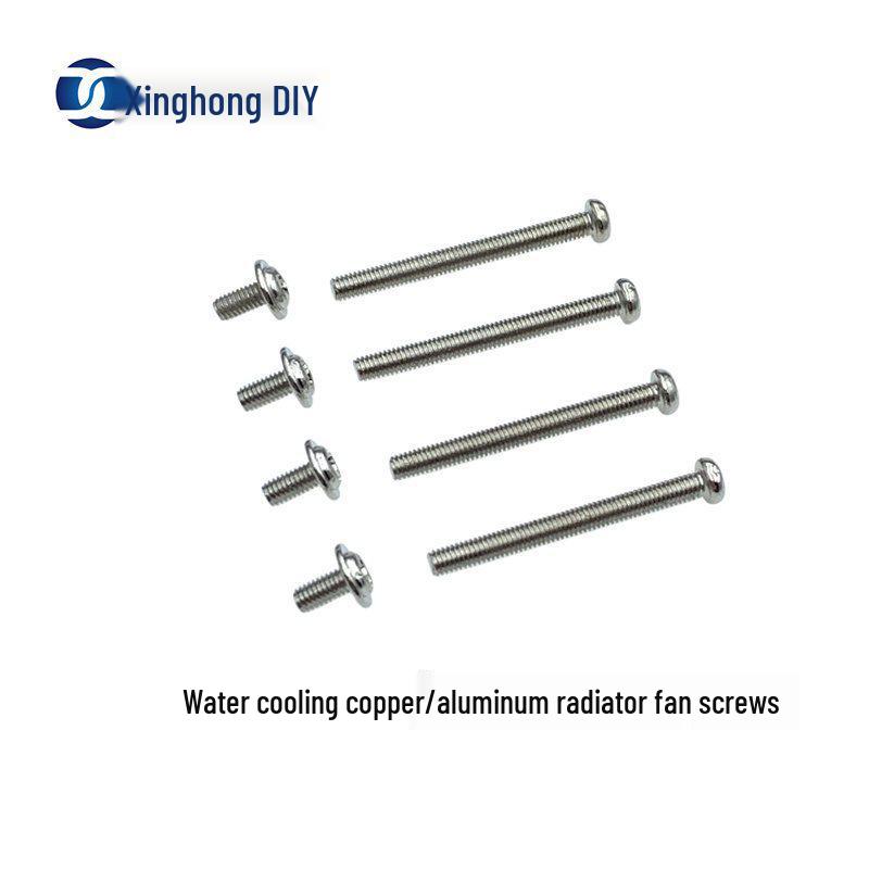 30MM Cooling Radiator Heatsink Screws - Aluminum/Copper, Fixed Fan/Radiator 120 Aluminum Radiator Screws (4 Long, 4 Short)