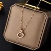 Lively Little Swan Copper Necklace for Women - Trendy Titanium Steel Clavicle Chain, Colorfast and Versatile Design