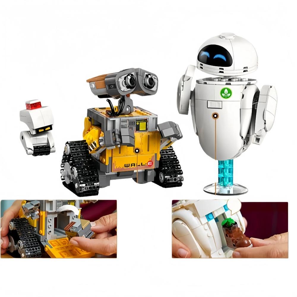 Kit de Bloques de Construcción de Película Más Vendido Wally y Eva 811 Piezas Modelo de Muñeco Robot 43279 Juguetes para Niños Regalos de Navidad y Cumpleaños