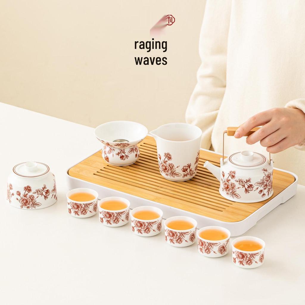 Wedding Tea Set: Bride's Dowry Tray & Teapot Gift for Engagement Celebrations