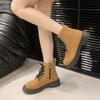 Fashion New Lace-up Zipper Short Boots Winter Round Toe Solid Color Sexy Comfortable Non-slip Casual Walking Boots for Women