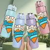 1PC Baseball Ice Cream Cone Art 750ml Color Plastic Sports Water Bottle Leakproof Flip Straw Lid Suitable for Sports Office Home Use