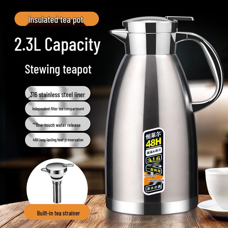 Stainless Steel Large Capacity Insulated Thermos Kettle for Stewing and Boiling Water