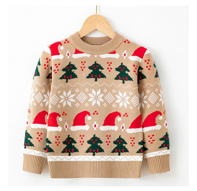 Christmas Boys Girls Sweater Party Pullover Cotton Clothes Kids Autumn Winter Knitwear Top