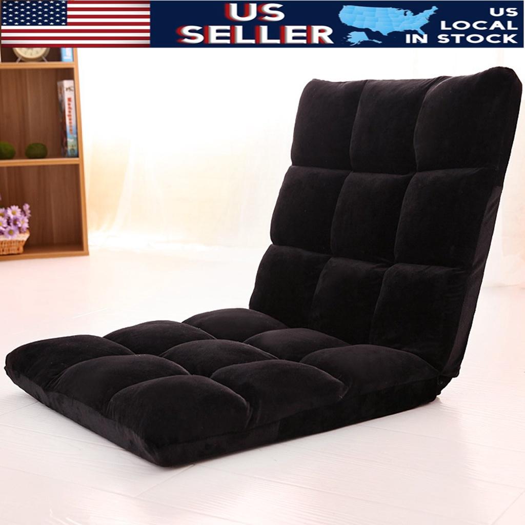 Folding Lazy Sofa Lounge Chair Seat Futon Recliner Bed Couch Tatami with 5-Speed Adjustable Backrest 15.8'' X 31.5''