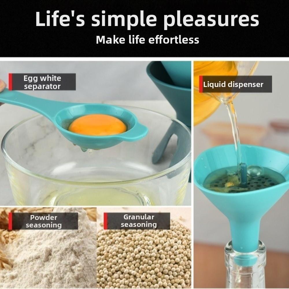 6 In-1 Kitchen Funnel Set Food Grade Plastic BPA-Free Liquid Transfer Funnel with Filter Strainer Large Opening