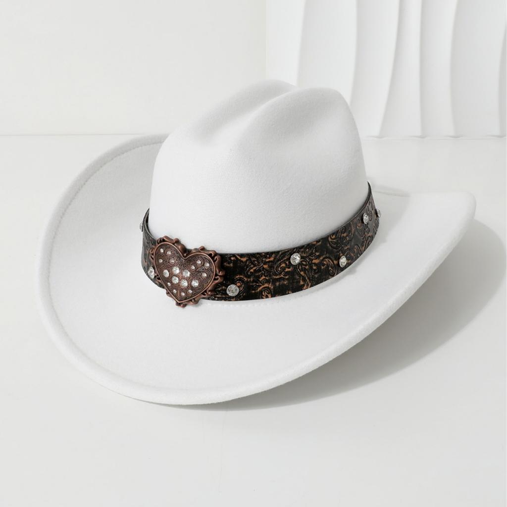 Ethnic-style fedora, heart-shaped cowboy hat, women's knight hat, popular Tibetan hat for men