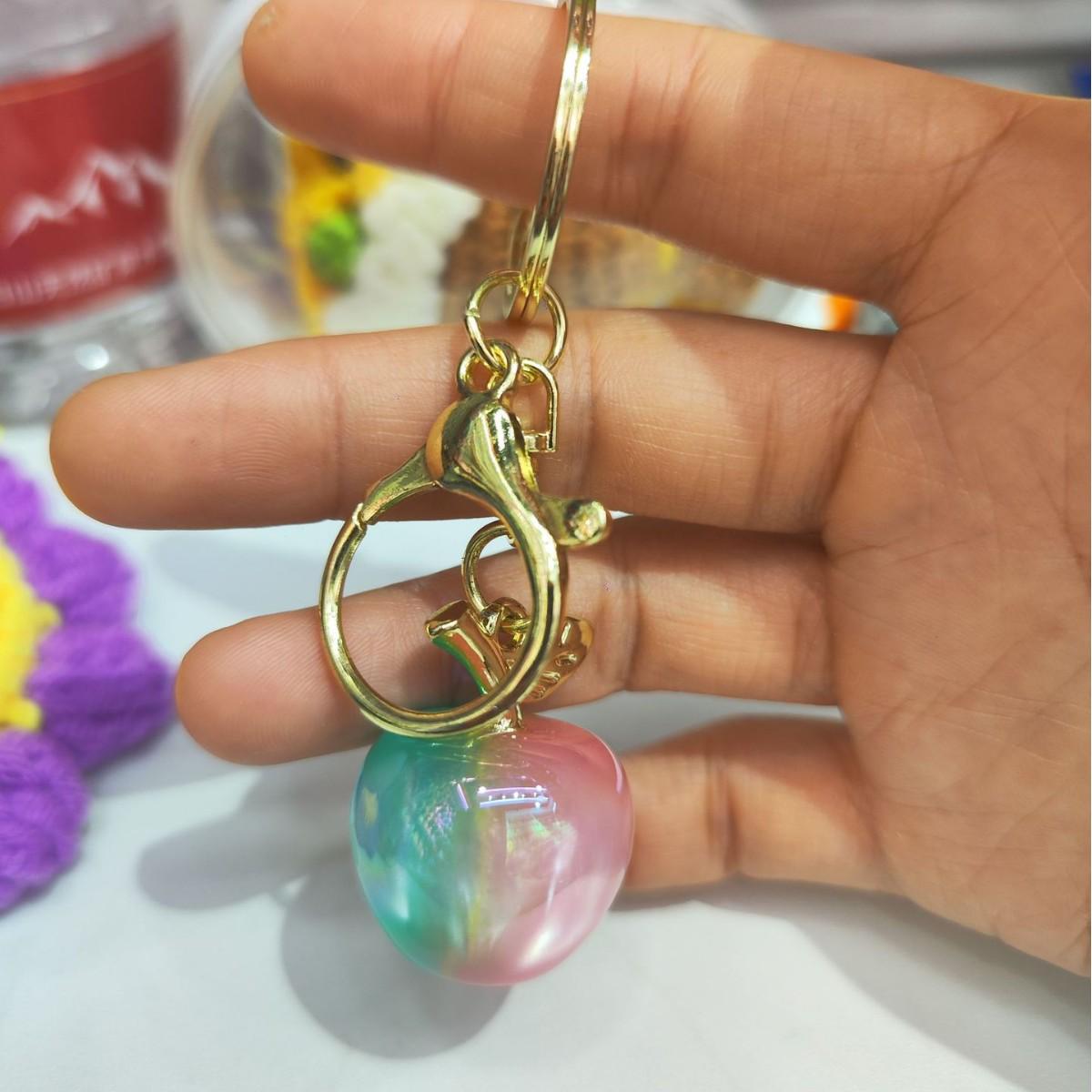 

New Apple Pendant Keychain Accessory - Small DIY Jewelry & Claw Machine Gift квітковий