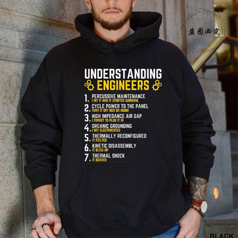 Hoodies for Men Funny Saying Trust Me I Am An Engineer Geek Letter Sweatshirt Programmer Streetwear Long Sleeve Sportwear Fleece