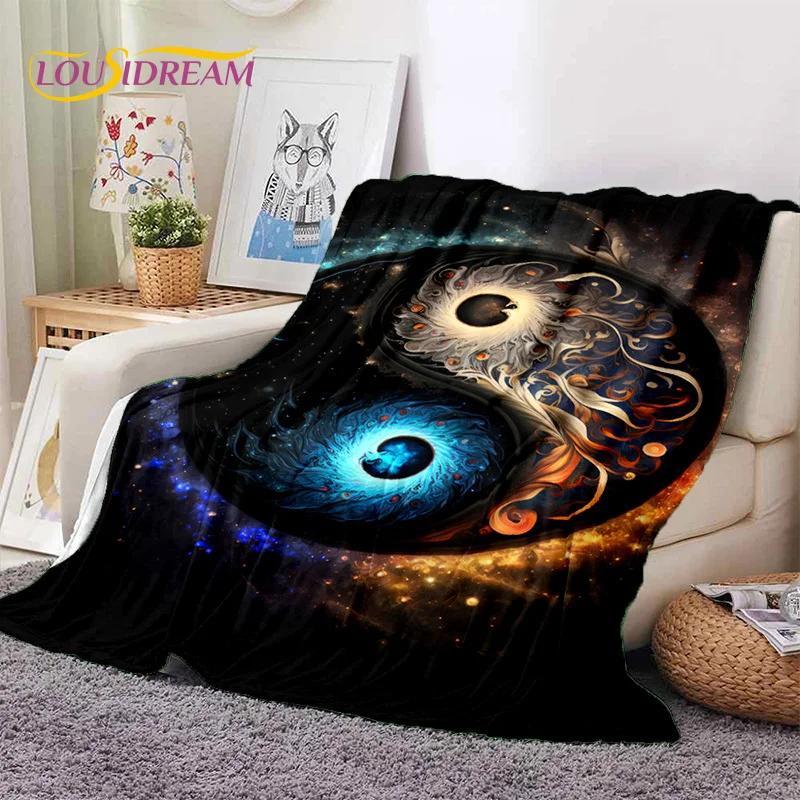 Nature Yin Yang Chinese Tai Chi Bagua Soft Flannel Blankets,Throw Blanket Comfortable Blanket for Picnic Beds Home Bedroom Gift