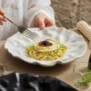 Pleated flat plate ceramic stir-fry plate 2024 new steak plate home high-end good-looking Japanese Western food dinner