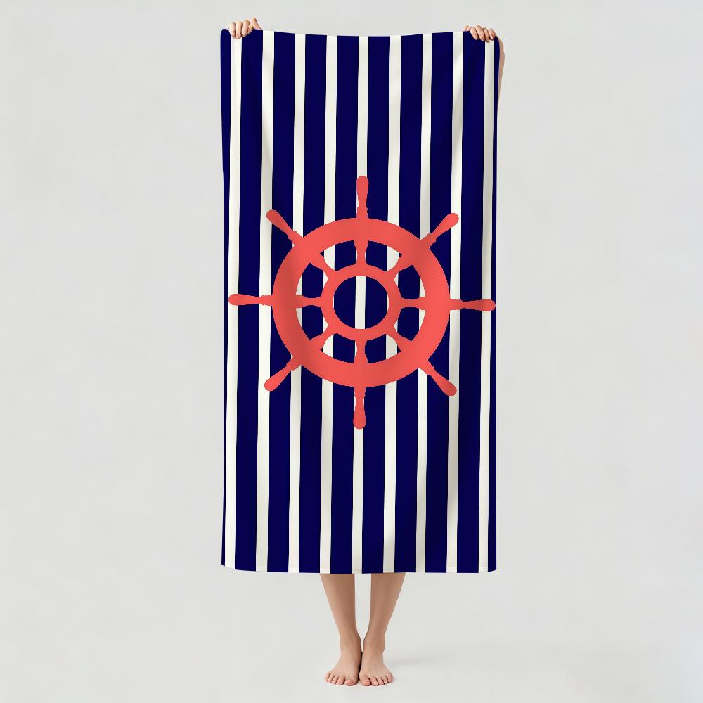 Fashion print Blue Anchor Towel Drying Bath Towel Applicable To Light Swimming Camping Yoga Beach Out STJ40x70CM