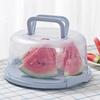 Portable  Cake Box Round Food Fresh-keeping Box Dustproof Plastic Cake Stand With Lid And Handle Fruits Vegetables Storage Boxs