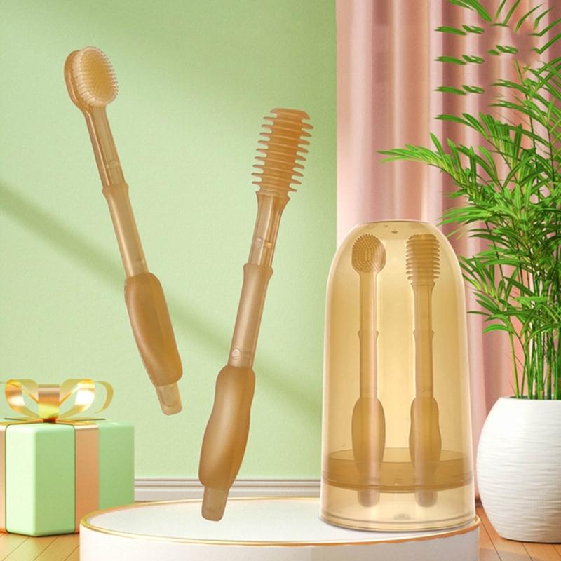 2xSilicone Toothbrush Toddler Care Teeth Gum Cleaning Brush for Toddlers Infants Newborn Baby Training Tongue Brush
