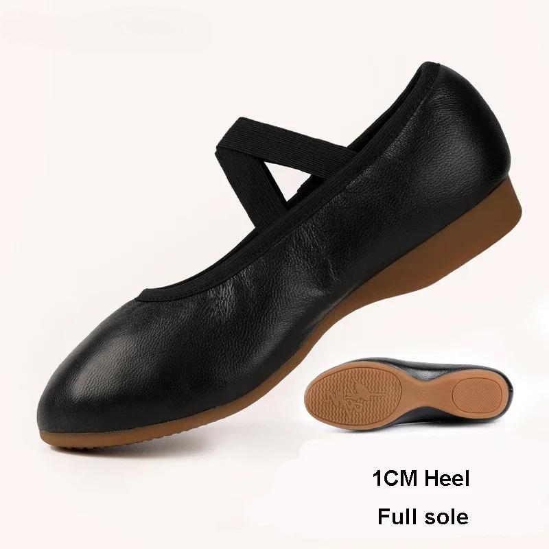 Genuine Leather Soft Ballet Shoes Women Real Leather Ballet Dance Shoes Girls Yoga Train Latin Jazz Waltz Ballroom Dance Shoes