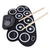 9 Pads Electronic Drum Set Rechargeable Built in Speaker Portable Foldable Electronic Practice Drum with Headphone Jack