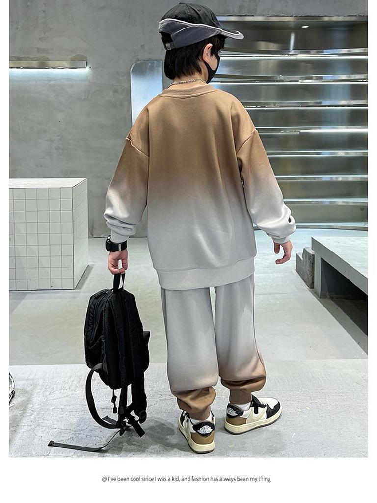 Boys' 2025 Long Sleeve Autumn Sports Sweatshirt Two-Piece Set