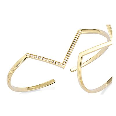 [M6181] - White Gold 'Goddess' Gold Plated Bracelet - 31x22 Mm