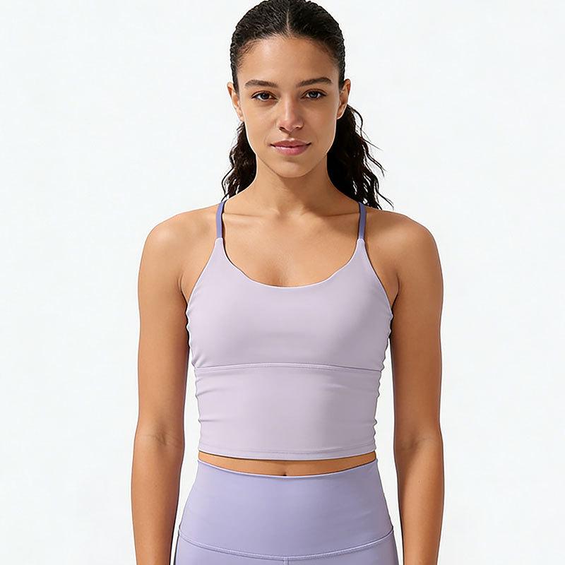 2026 Breathable Summer Yoga Vest with Fixed Cup Pad - Pilates & Fitness One-Piece Top