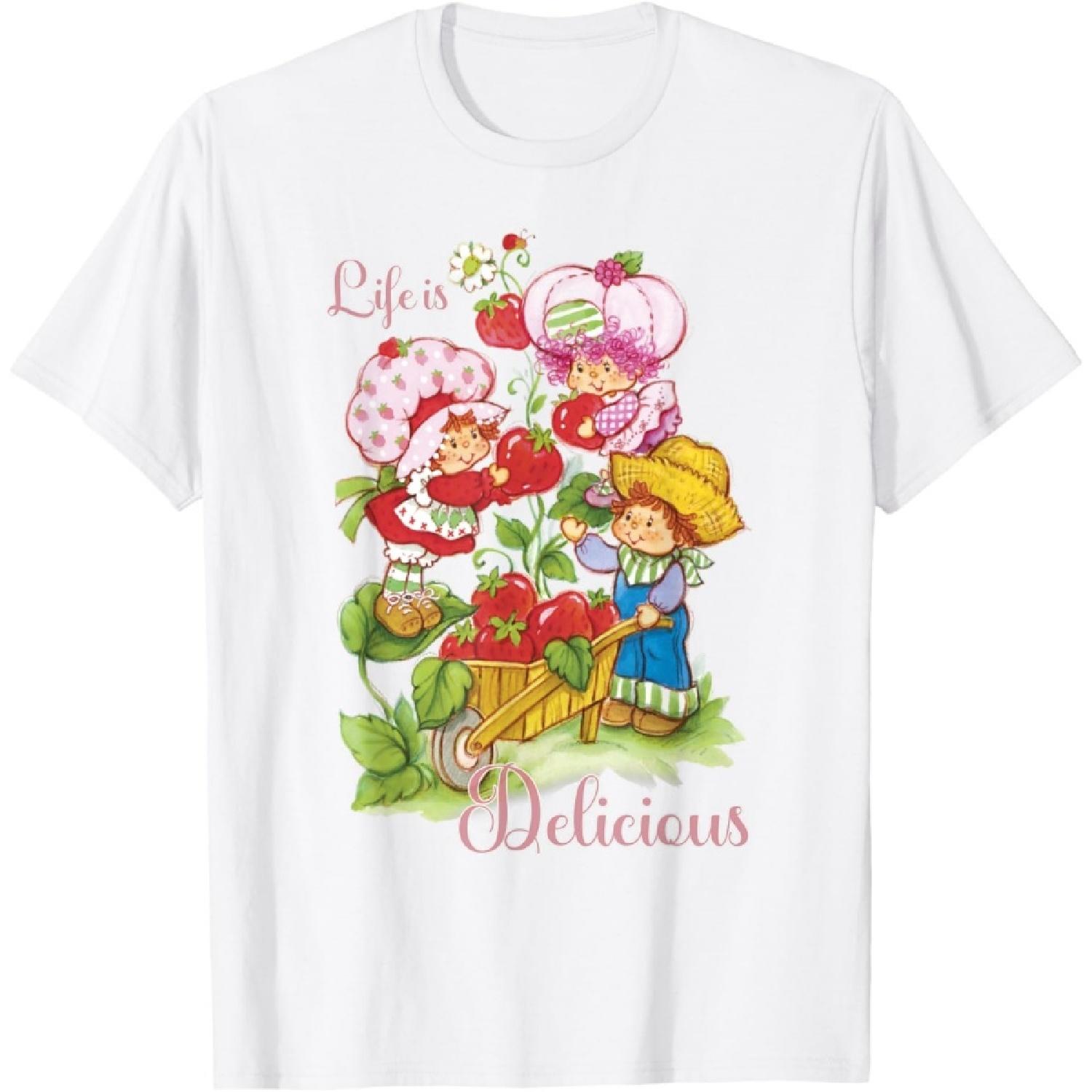 Футболка с принтом «Клубничный Шорткейк: Жизнь в группе — это вкусно» XXXXXL белый