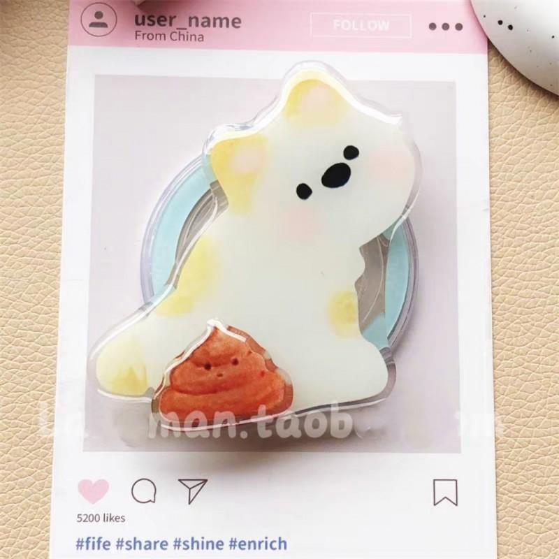 Cute Rotation Launch Of Heart-shaped Lines Suitable MagSafe Magnetic Phone Airbag Holder Fun Decompression
