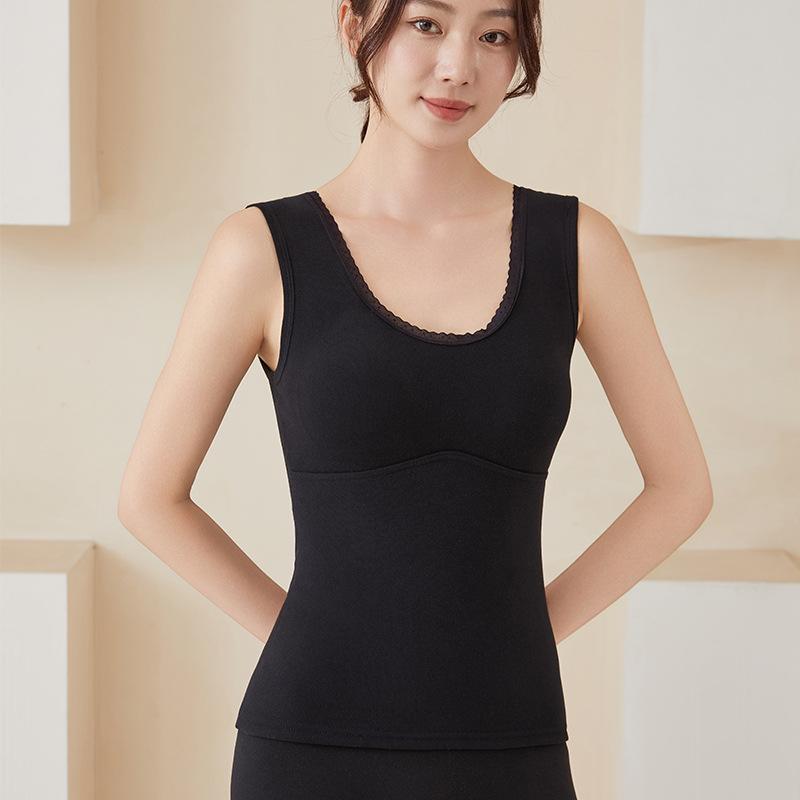 Women's Seamless Extra Thick Lambswool Fleece Vest - Warm Sleeveless Base Layer for Autumn and Winter