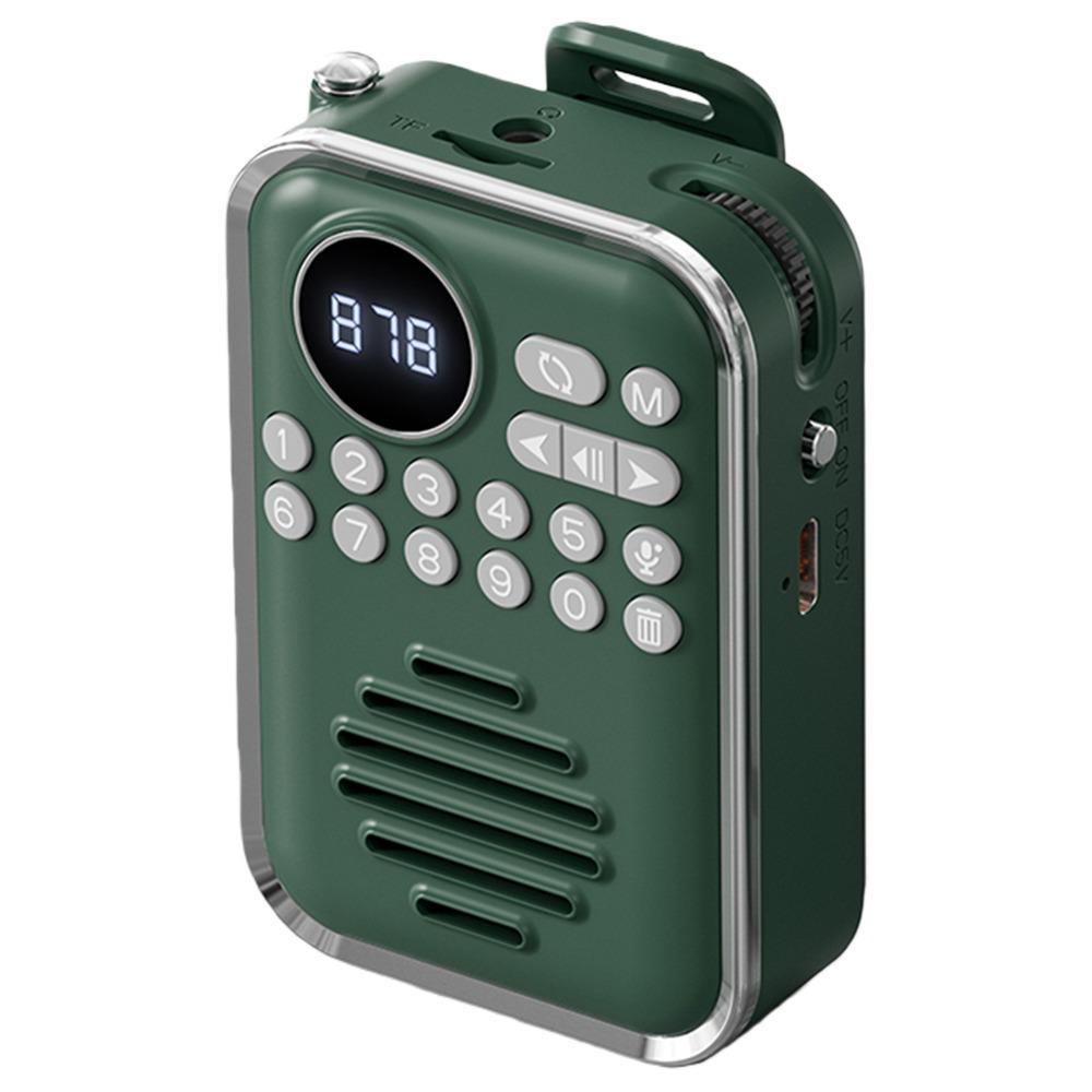 400mAh Battery Clip-On Radio Bluetooth Speaker Rechargeable Battery Portable FM Radio Home Decor