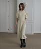 Step Around Sleeve Tuck Detail Elastic Banding Short Sleeve Dress_Beige