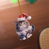 2D Flat Cat Christmas Hanging Hanging Animal Xmas Tree Ornaments  New Year Gift