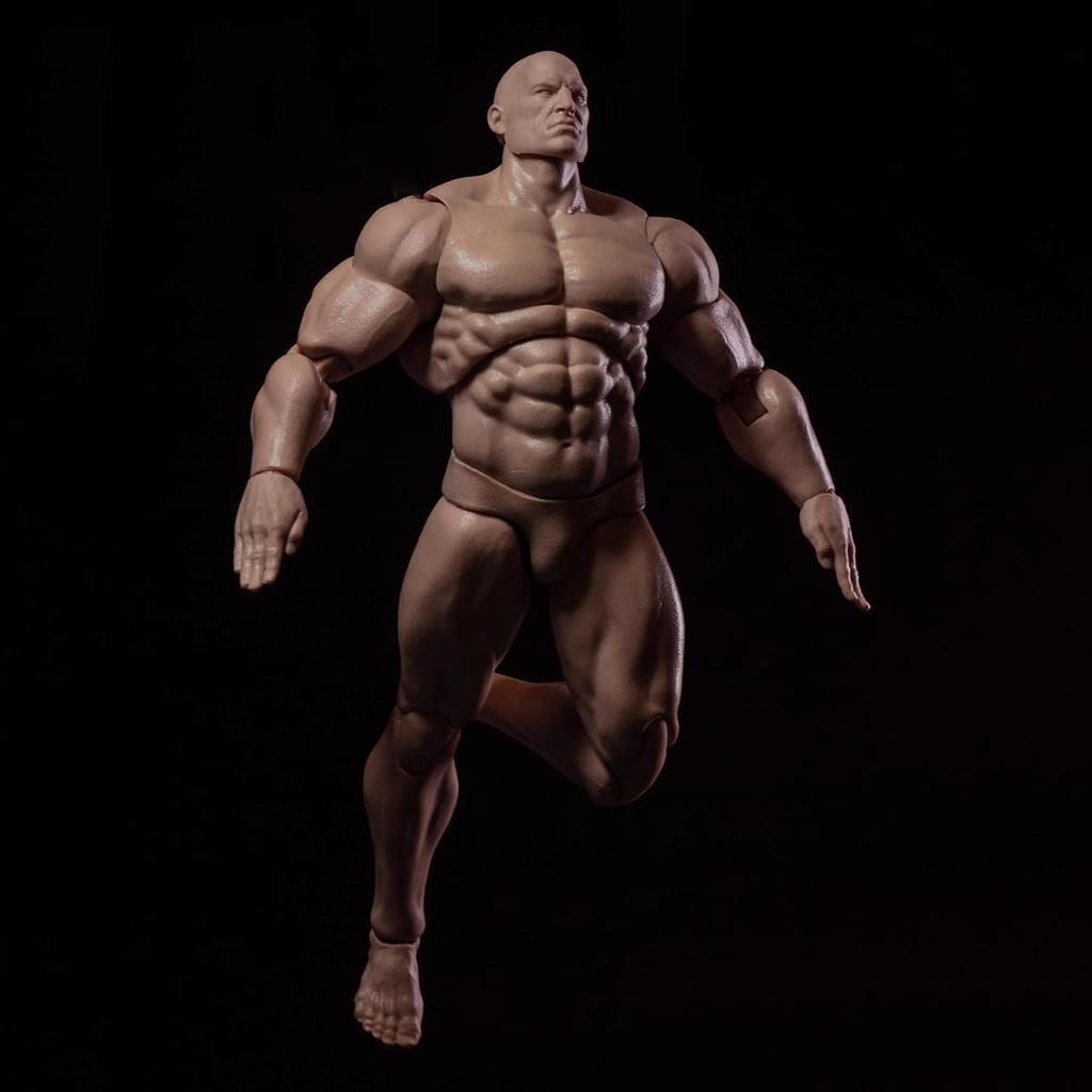1/12 Scale Male Action Figure, 6-Inch Super Flexible and Powerful Muscle Man Figure, Cartoon Character Body Series