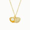 Meilong Shell Pearl Pendant Luxury Zircon Necklace for Women, Gold Electroplated.