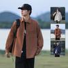 Spring and Autumn Men's New Lar Loose Casual Striped Long Sleeve Shirt