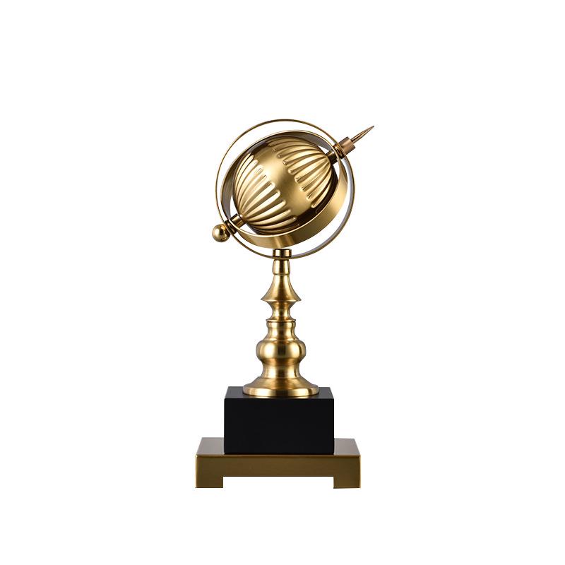Modern Luxury Metal Globe Ornament for Office, Study Desk, or Wine Cabinet