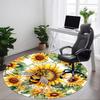 1pc Sunflower Bee Chair Carpet for Office, Non slip, Soft and Durable Office Rug