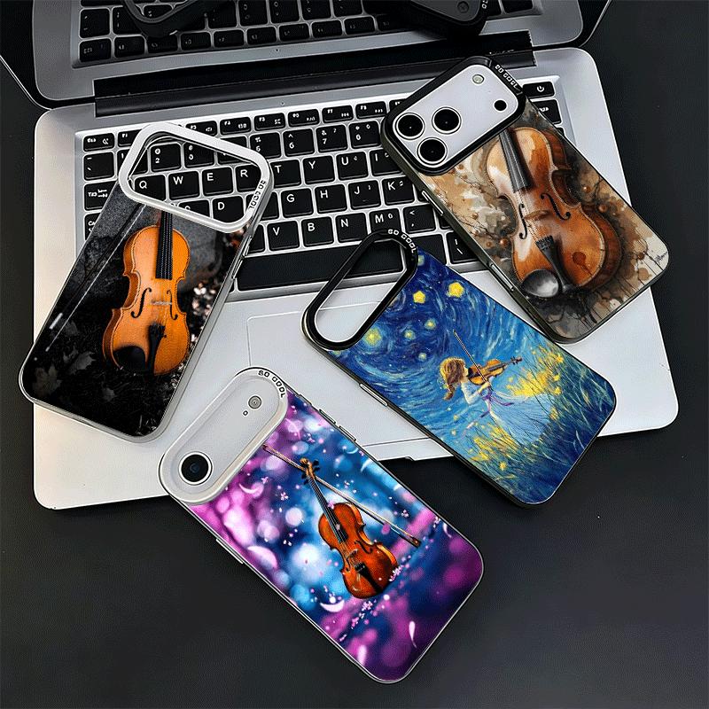 Violin Music Soft Phone Case for iPhone 15 16 17 Pro Max 17Air 16E 14 Plus 13 12 Mini Shockproof Cover Back Shell