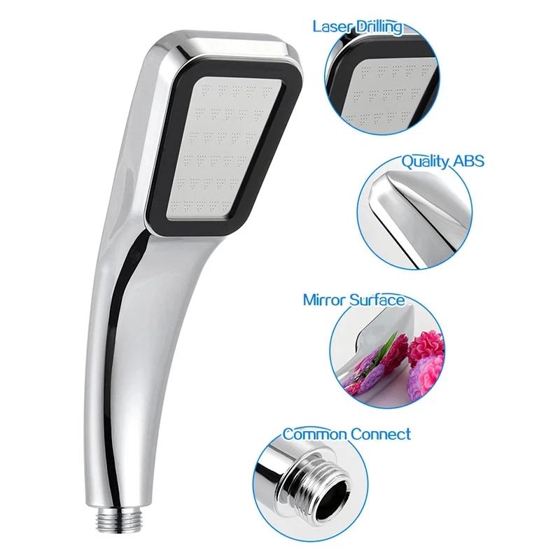 Square 300-hole High-pressure Rain Shower Nozzle Shower Head Water-saving Water Flow with Chrome-plated ABS Bathroom Accessories
