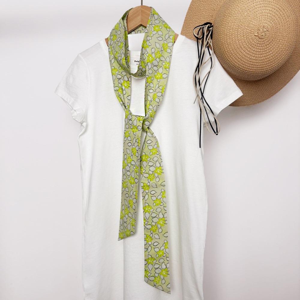 Flower Polka Dot Scarf Ribbon Narrow Long Scarves Sweet Floral Scarf  Outdoor