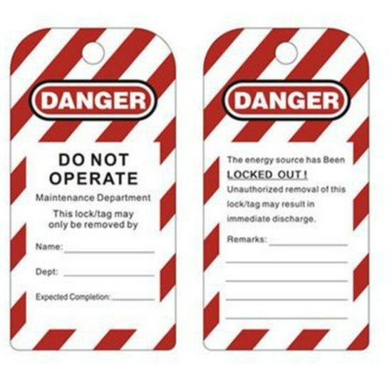 Customizable PVC LOTO Safety Tag for Lockout/Tagout Procedures