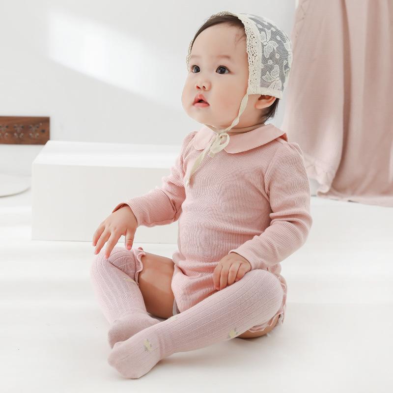 Spring Baby Socks for Girls, Long Tube Socks for Babies and Children, Floral Loose Top Socks for Newborns, Non-Tightening Socks for Little Girls