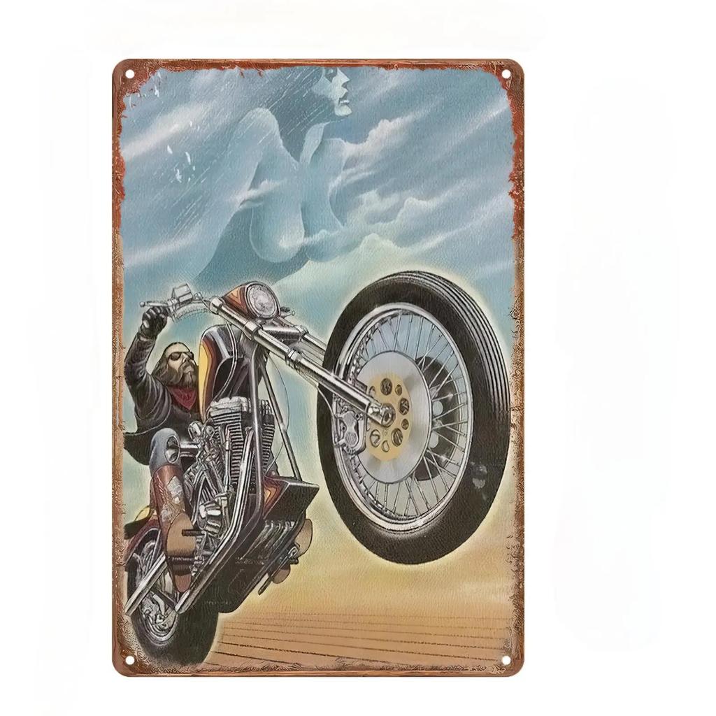 Vintage Motorsykkelentusiaster Metallkunst Nostalgisk Garasjedekor Metallblikkskilt Plakater Skilt for Bar Garasje Klubb Vintage Elskere