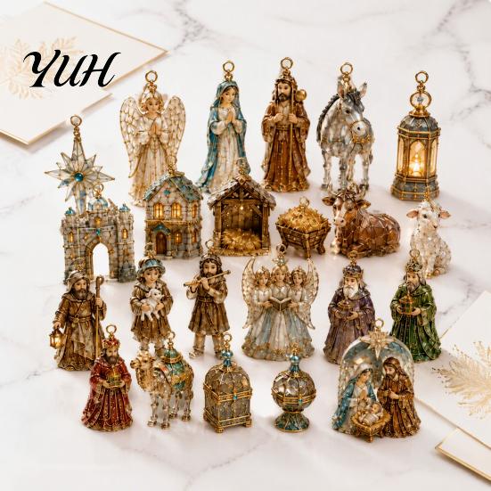 Daily Box for December Nativity Christmas Advent Calendar 2026, 24 Day Countdown with Ritual Gift Everyone Pcs 2D Acrylic Religious Figures,