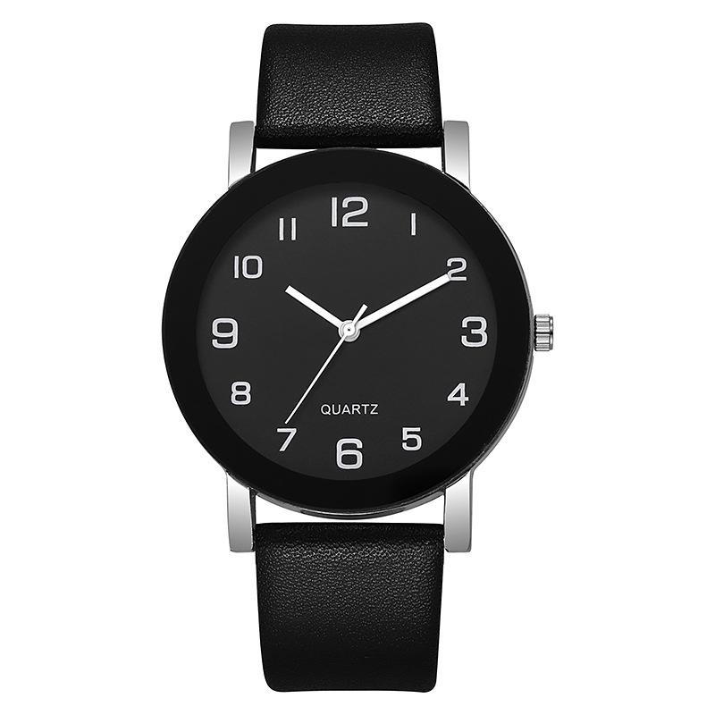 Couple Casual Alloy Quartz Watch Student Temperament Watch, Black Frame Electronic Quartz Watch