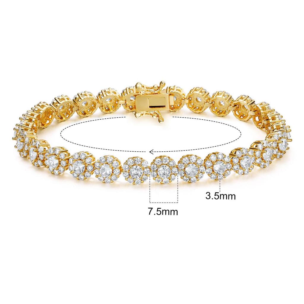 5mm Round Cuban Tennis Bracelet: Unisex Light Luxury High-End European and American Style