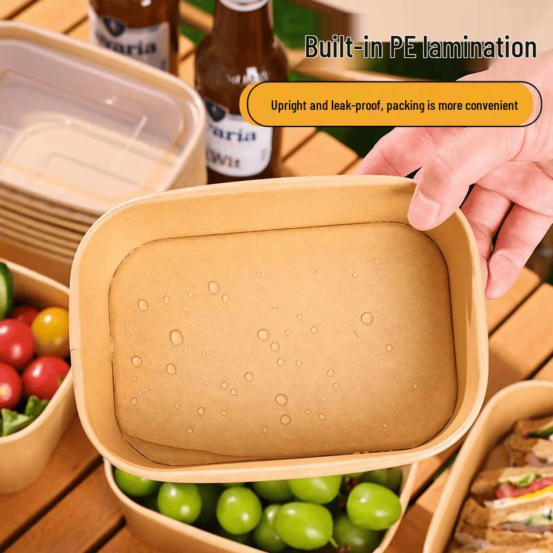 Chuan Ye Disposable Kraft Paper Food Containers with Lids (50 Sets)