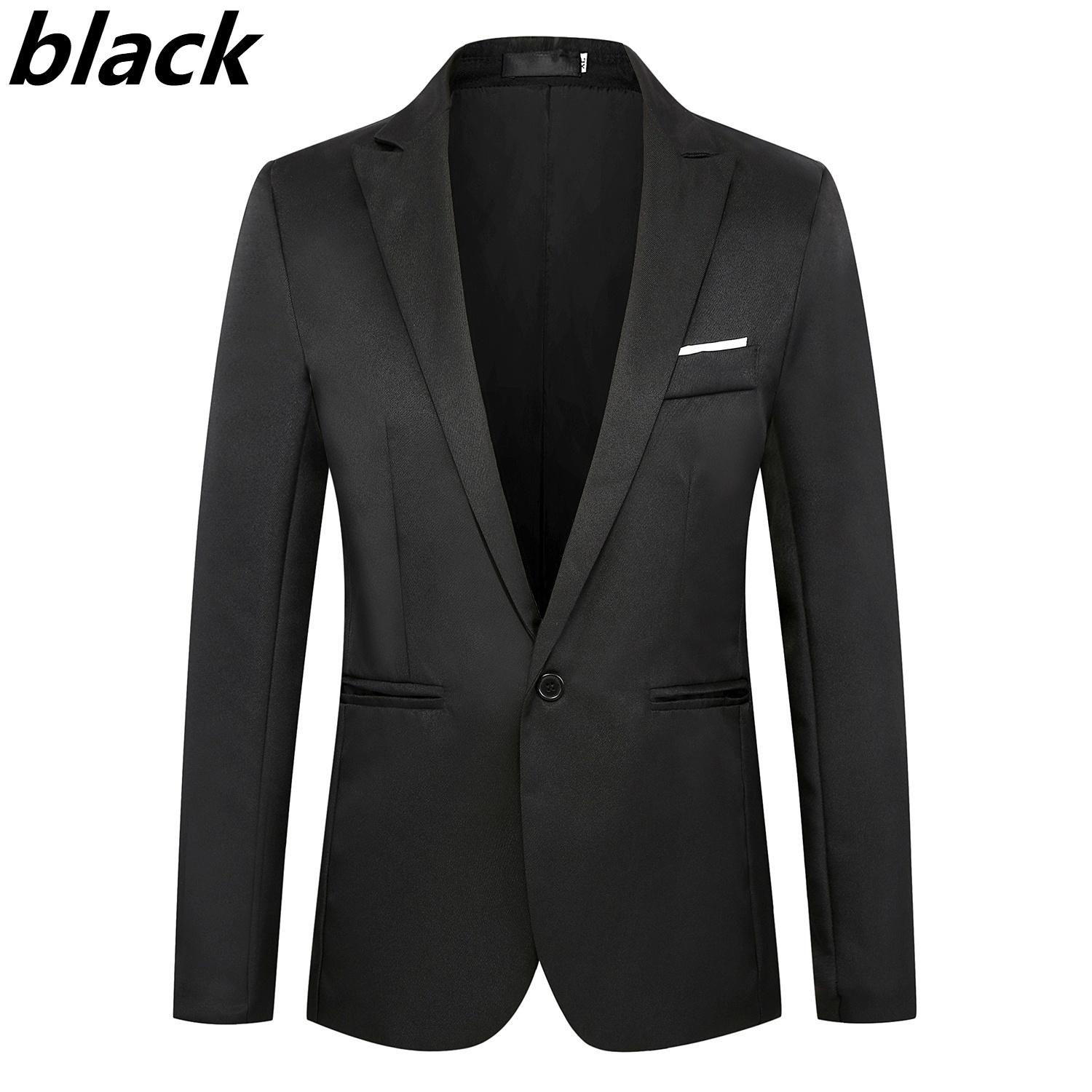 

Деловой костюм и костюм для отдыха Lang Groomsman Wedding A Grain of Buckle Мужской костюм Пальто L чёрный
