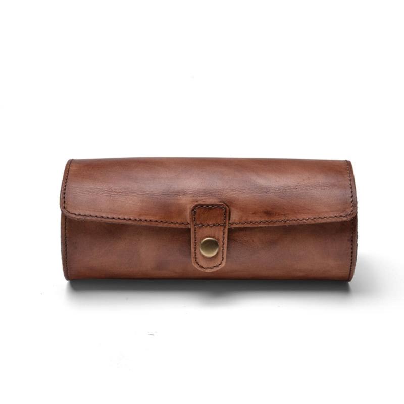 Men Watch Box Organizer Watch Pouch Bag Organizer Box Easy Carry to Travel Watch Storage Pouch Jewelry Box Cowhides